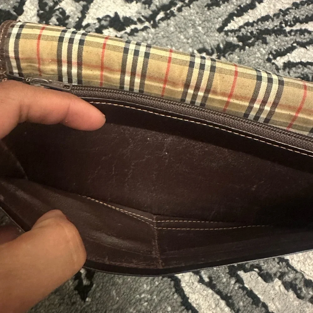 Burberry Dark Brown Leather Clutch - Picture 11 of 16